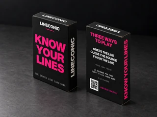 Front and reverse views of the KNOW YOUR LINES. packaging